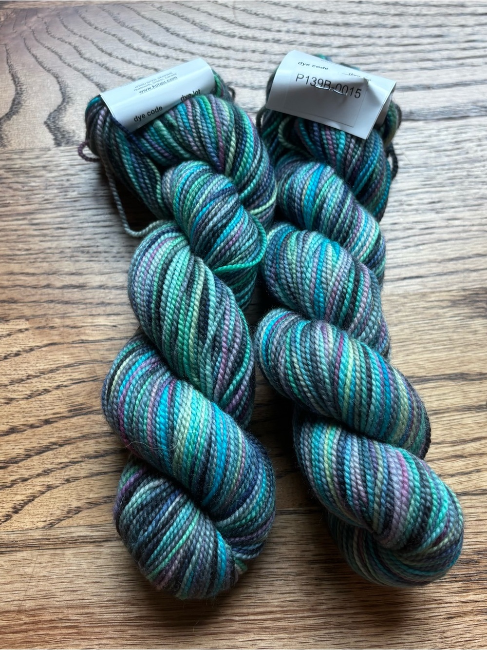 Koigu KPPPM Yarn Lot of 2 100% Merino Wool 175yd Variegated P139B-0015 Teal Pink